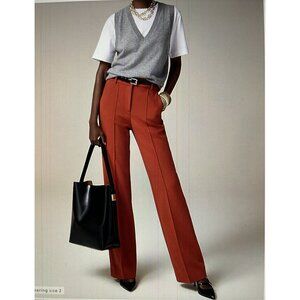 J Crew Natalia Pant in Four-Season Stretch Womens Brick Red Size 12